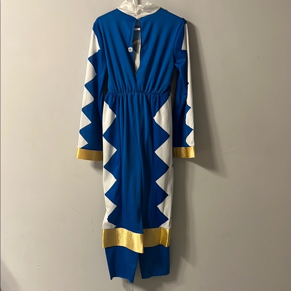 Power Ranger Blue and Gold Superhero Costume with Dynamic Patterns (Vintage) - Picture 4 of 10